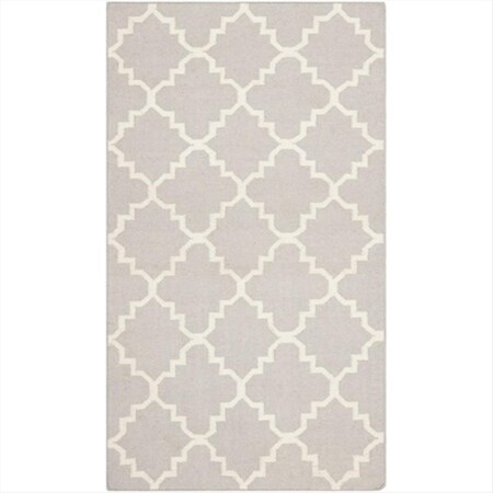 Safavieh 4 Ft. X 6 Ft. Small Rectangle Contemporary Dhurries- Grey And Ivory- Flatweave Rug DHU554G-4